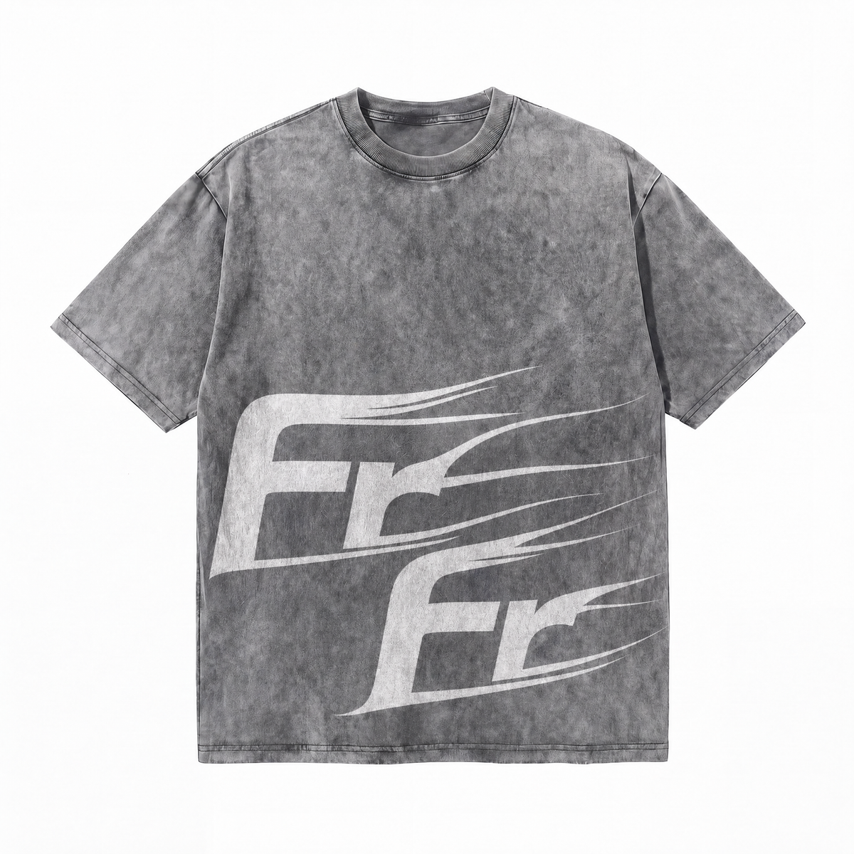 Lawless Row "FR Speed Logo" Washed Grey Oversized Tee
