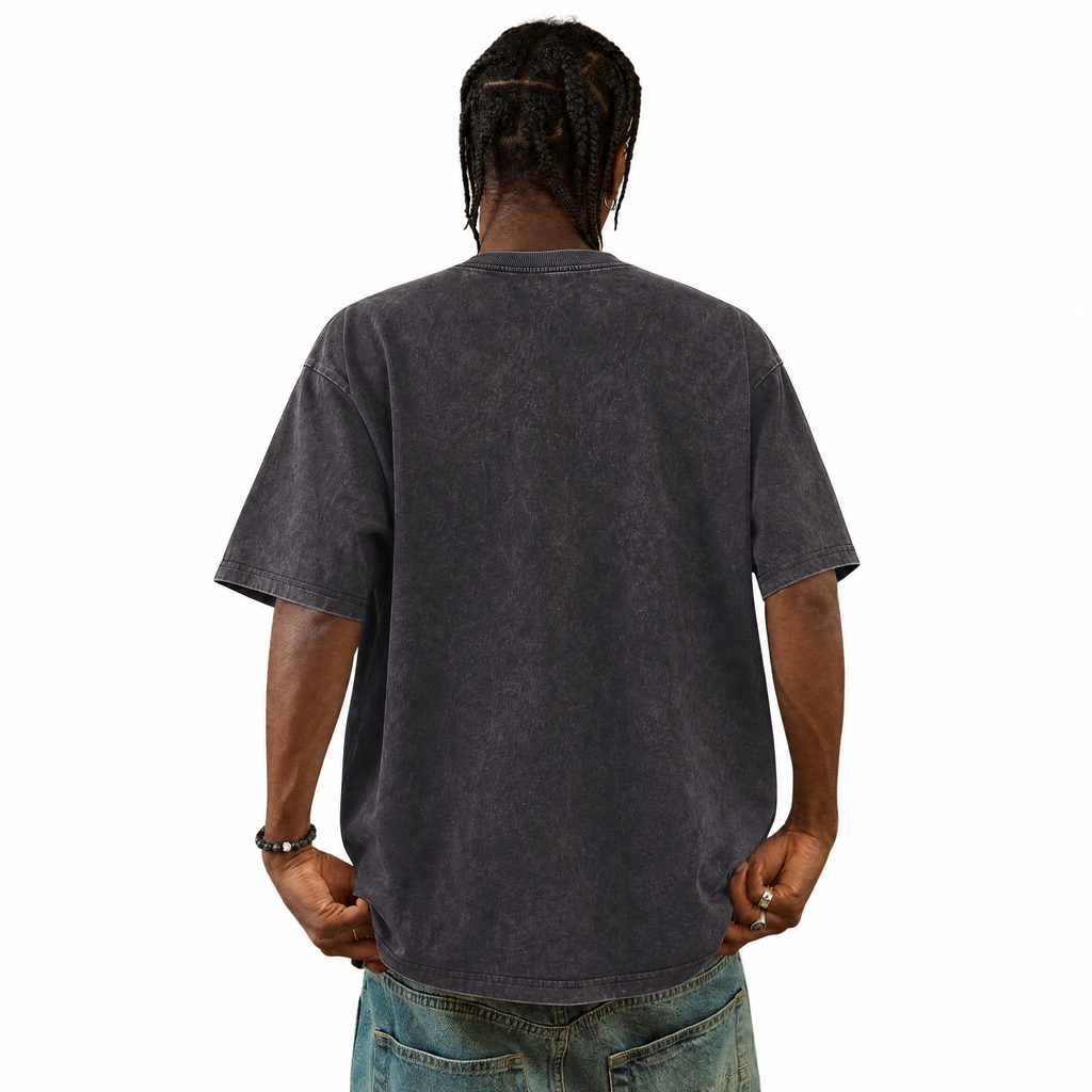 Lawless Row "The Scream Skater" Washed Black Oversized Tee