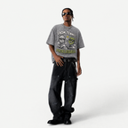 Lawless Row "From Tennis To Pickleball" Retro Cartoon Washed Grey Tee