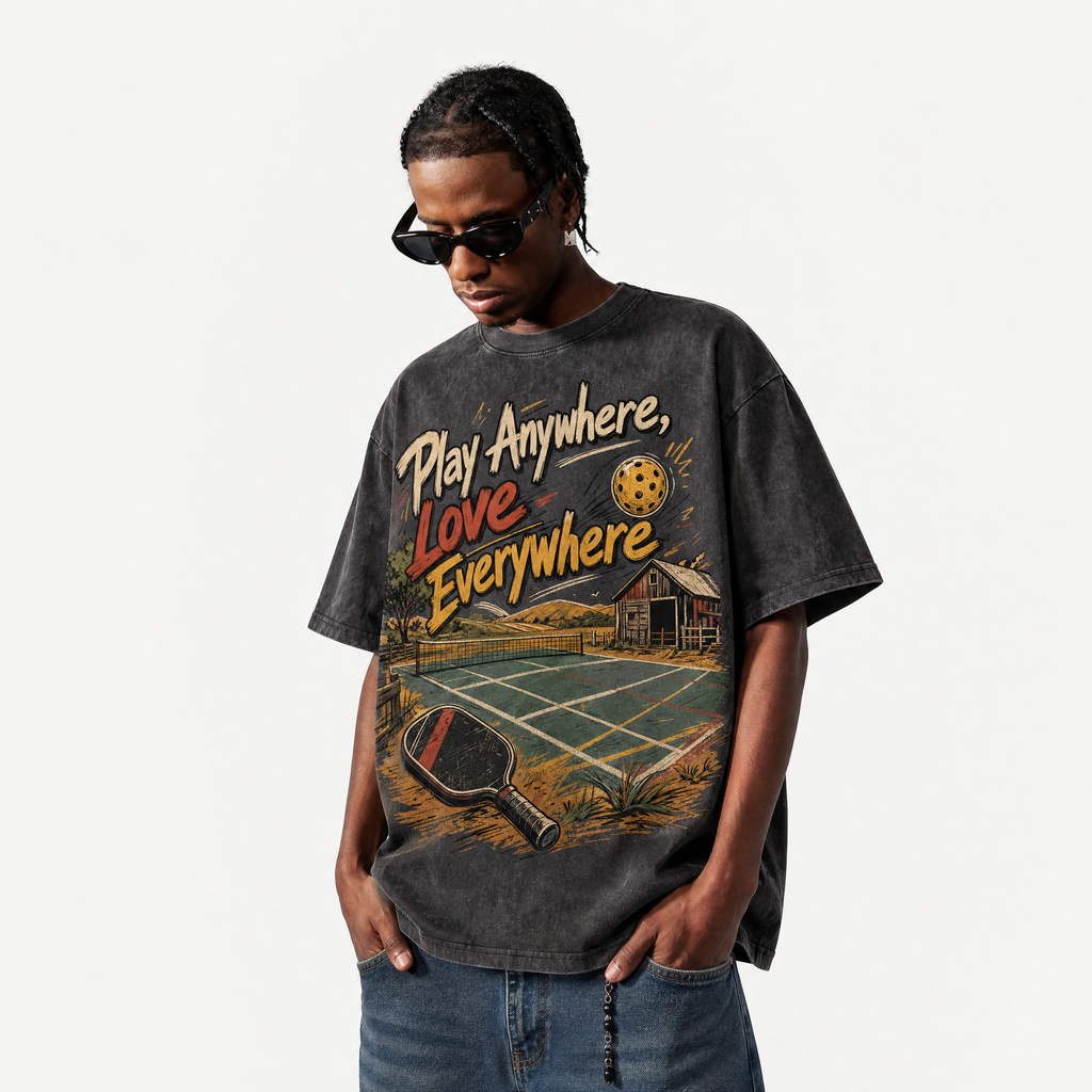 Lawless Row "Play Anywhere, Love Everywhere" Pickleball Washed Tee