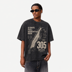 Lawless Row "5 Days Manhattan Ride" Cycling Washed Black Oversized Tee