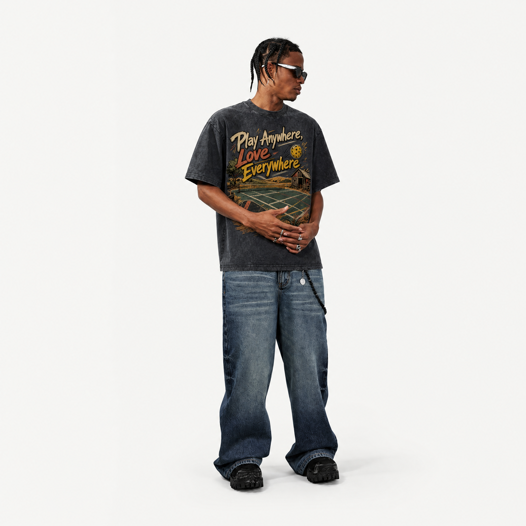 Lawless Row "Play Anywhere, Love Everywhere" Pickleball Washed Tee