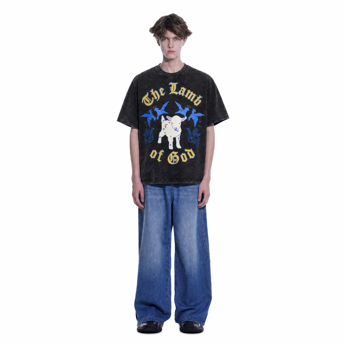 LAWLESSROW The Lamb Of God Tee  Vintage Washed Streetwear