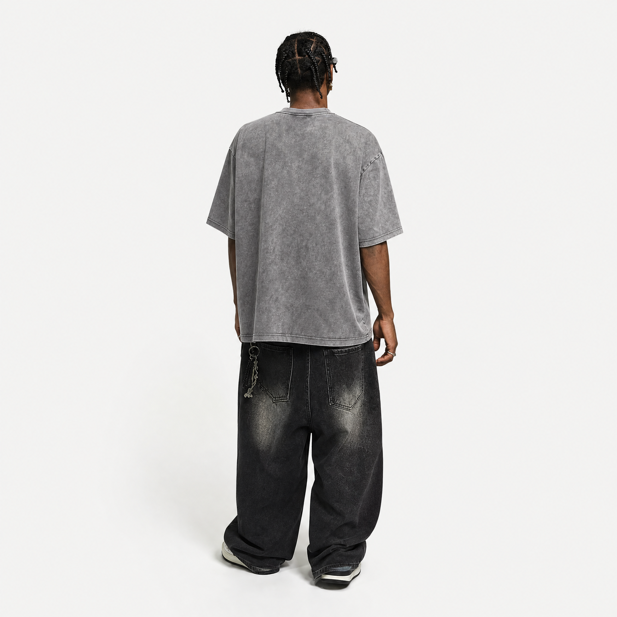 Lawless Row "Position Signal Awareness" Minimal Map Washed Grey Oversized Tee