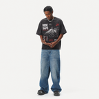 Lawless Row "Ride Safe" Cycling Safety Washed Black Oversized Tee