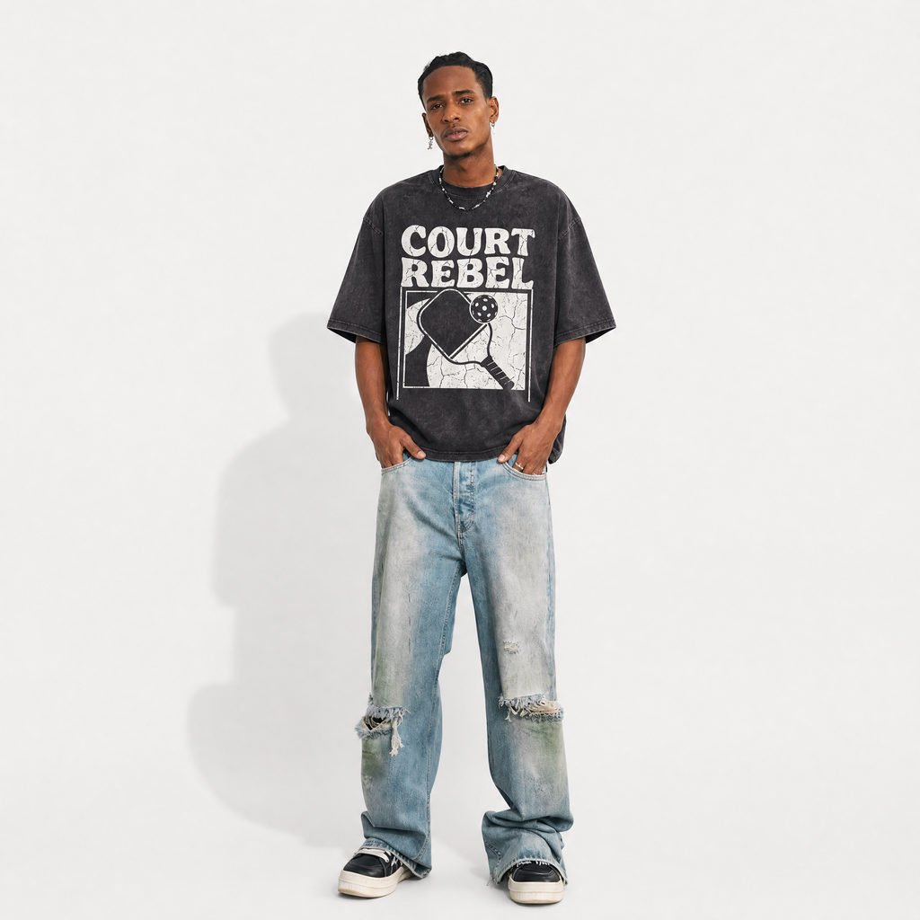 Lawless Row Court Rebel Tee | Pickleball Washed Cotton Streetwear