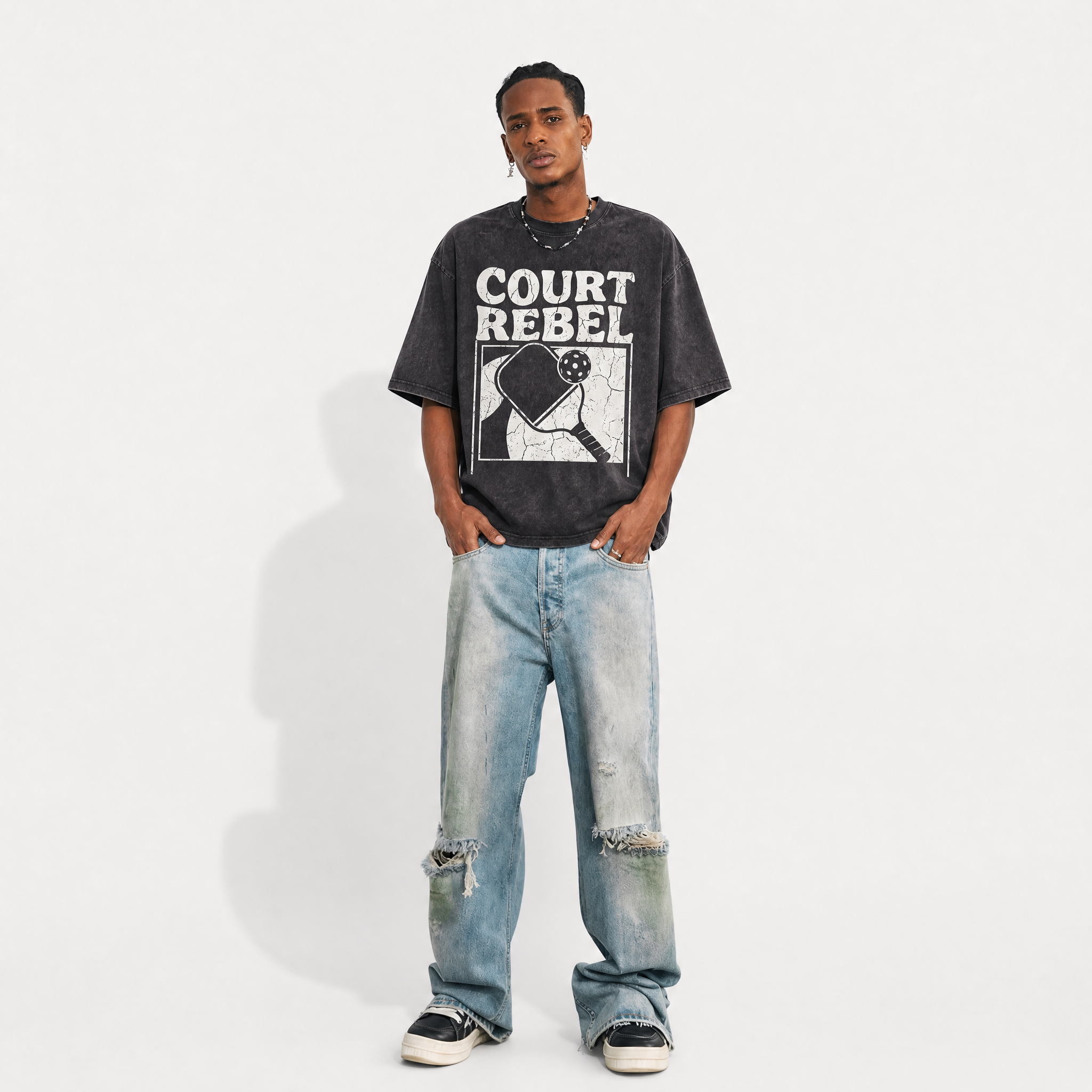 Lawless Row Court Rebel Tee | Pickleball Washed Cotton Streetwear