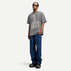Lawless Row "Keep Moving" Middle Finger Washed Grey Oversized Tee