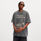 Lawless Row "Fall Down To Gain More" Skate Washed Grey Oversized Tee