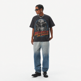 LAWLESSROW Believe In The Unseen Alien Gun Outer Space Planet Oval Grunge Collage Vintage Tee
