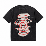 LAWLESSROW What Do I Do With All This Regret Bullseye Face Portrait Collage Vintage Tee