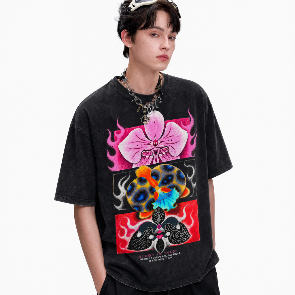 Lawless Row Bloom In Chaos Tee | Vintage Washed Streetwear