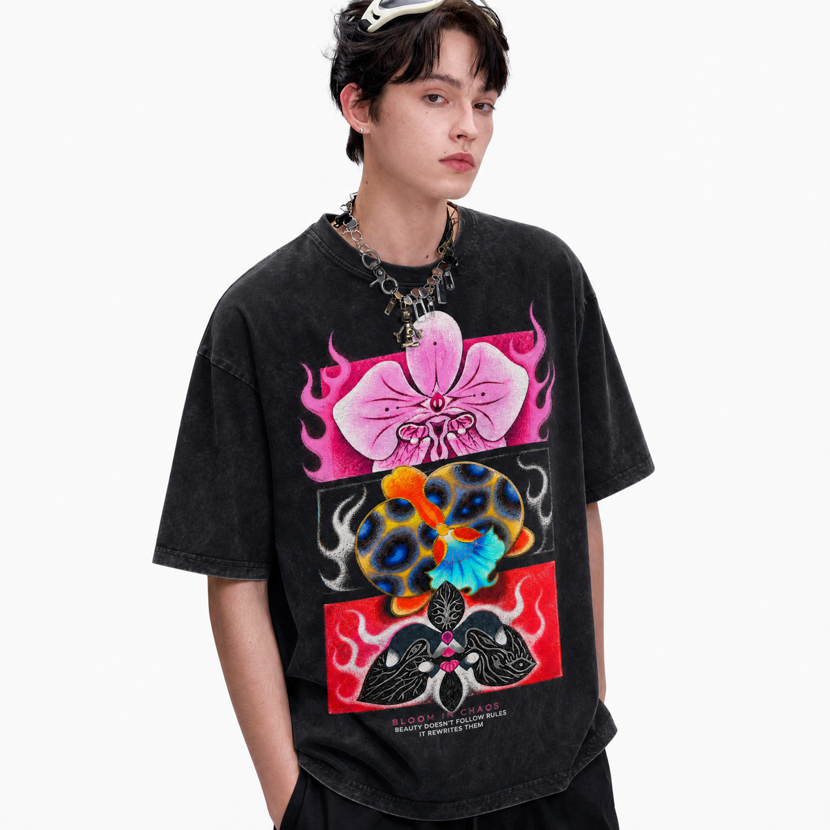 Lawless Row Bloom In Chaos Tee | Vintage Washed Streetwear