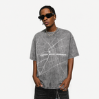 Lawless Row "Position Signal Awareness" Minimal Map Washed Grey Oversized Tee