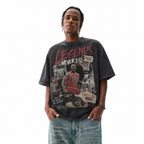 LAWLESSROW "The Scream Hooper" - Michael Jordan Vintage Washed Heavyweight Oversized Graphic Tee