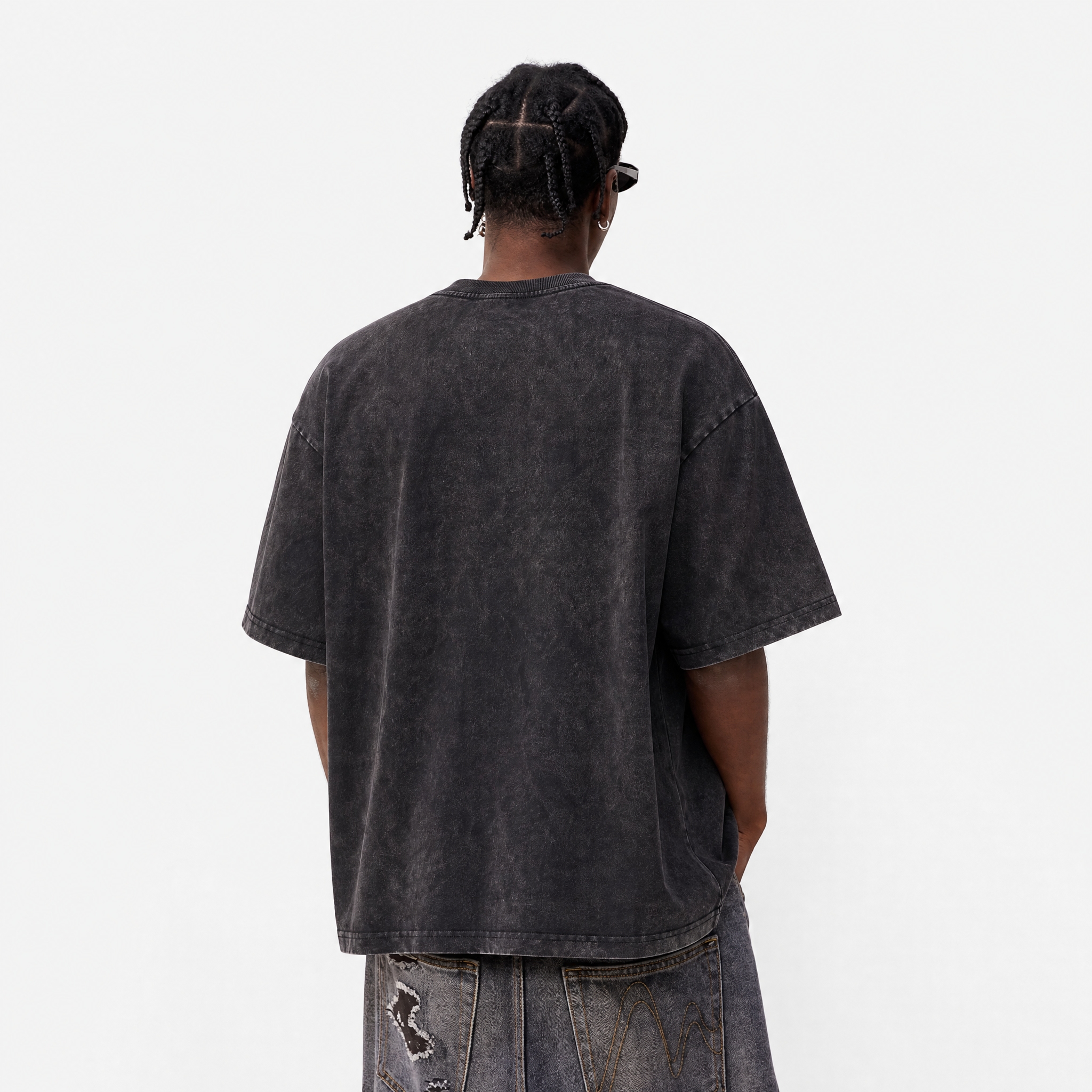 Lawless Row "5 Days Manhattan Ride" Cycling Washed Black Oversized Tee