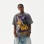 Lawless Row "Luka Doncic 60 Points Legend" Basketball Washed Grey Oversized Tee