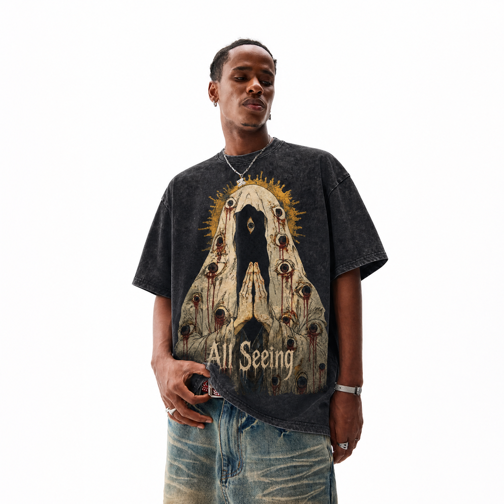 Lawless Row “All Seeing” Vintage Washed Oversized Tee