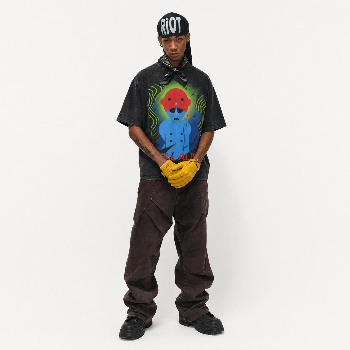 Product Title  Lawless Row “Real Alien” Vintage Washed Oversized Tee