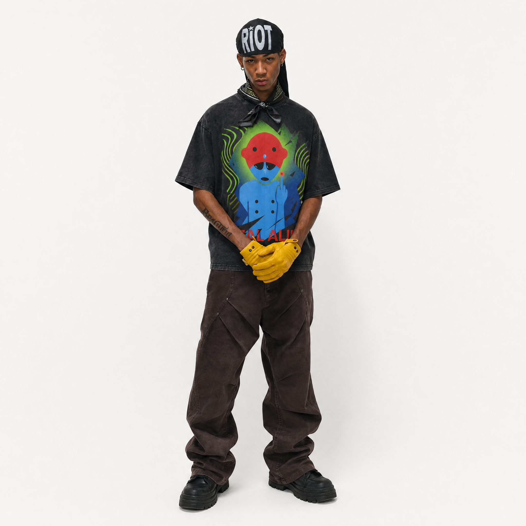 Product Title  Lawless Row “Real Alien” Vintage Washed Oversized Tee