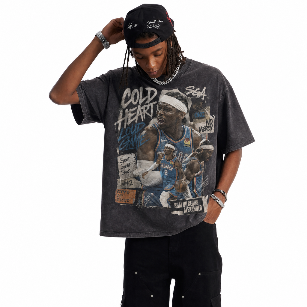 Lawless Row “Cold Heart” Vintage Washed Basketball Tee