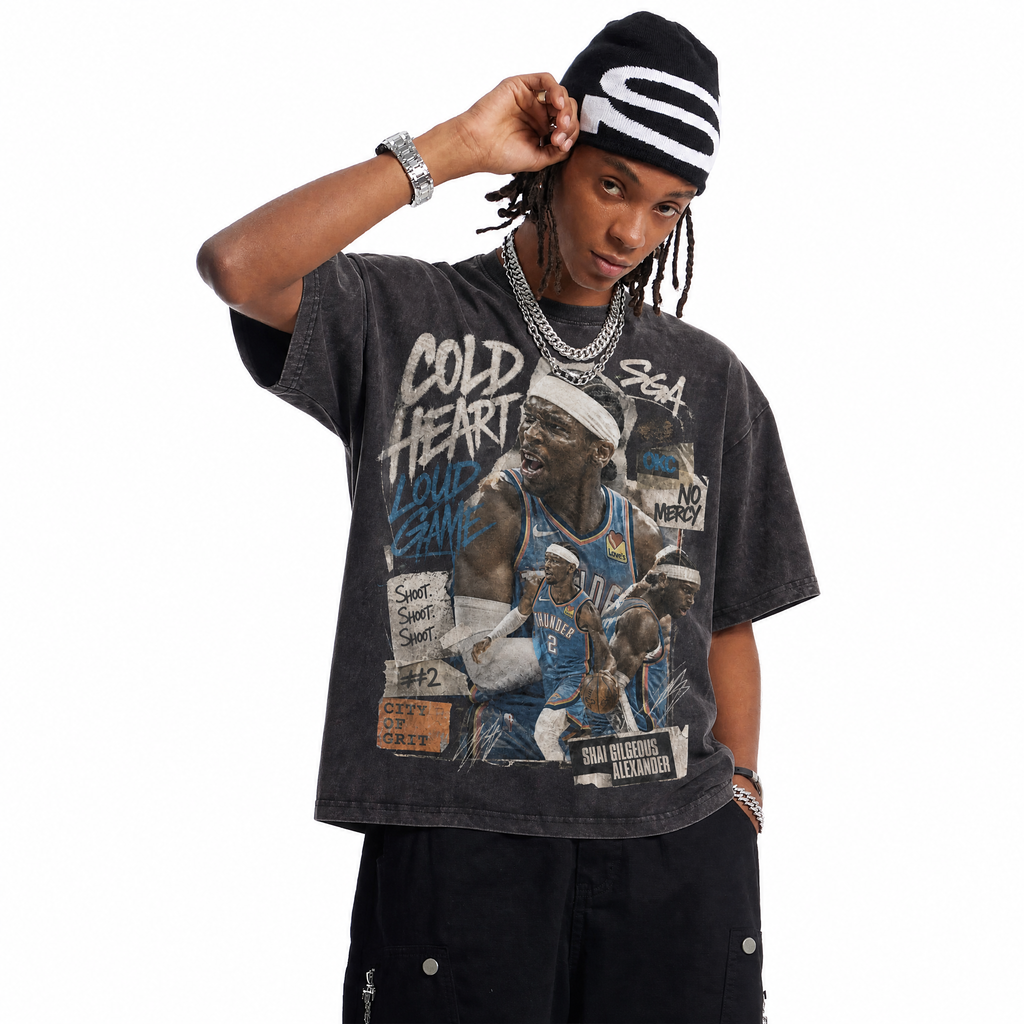 Lawless Row “Cold Heart” Vintage Washed Basketball Tee