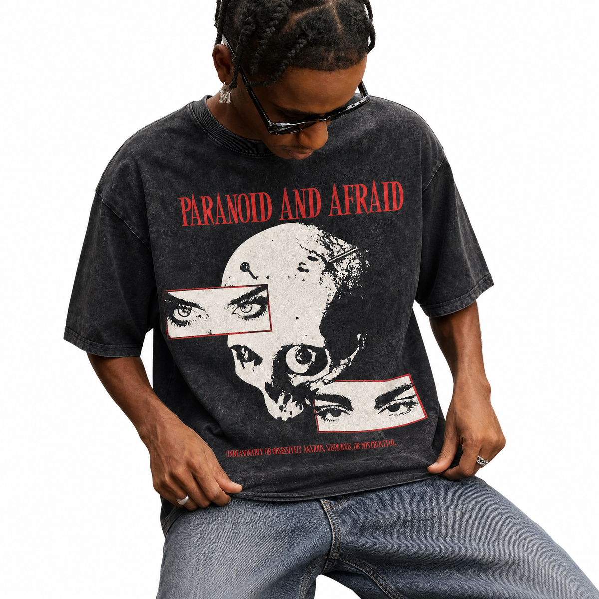 Lawless Row “Paranoid & Afraid” Vintage Washed Oversized Tee