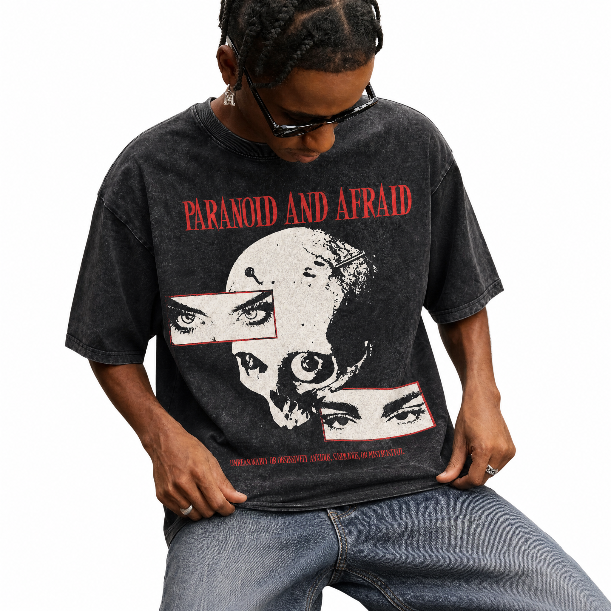 Lawless Row “Paranoid & Afraid” Vintage Washed Oversized Tee