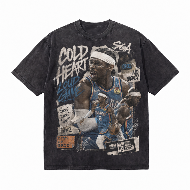 Lawless Row “Cold Heart” Vintage Washed Basketball Tee Hover Image