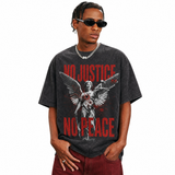 LAWLESSROW “No Justice No Peace” Vintage Washed Oversized Tee