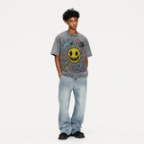Lawless Row “Happy Neverland” Washed Grey Oversized Tee