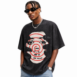 LAWLESSROW What Do I Do With All This Regret Bullseye Face Portrait Collage Vintage Tee
