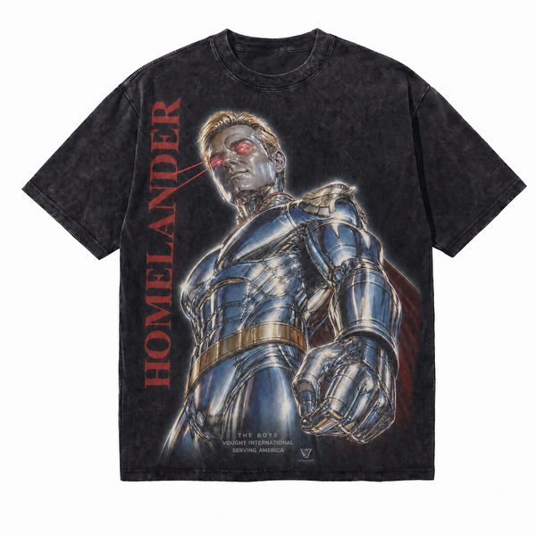 LAWLESSROW Vintage Acid Wash The Boys Homelander Oversized Graphic T-Shirt