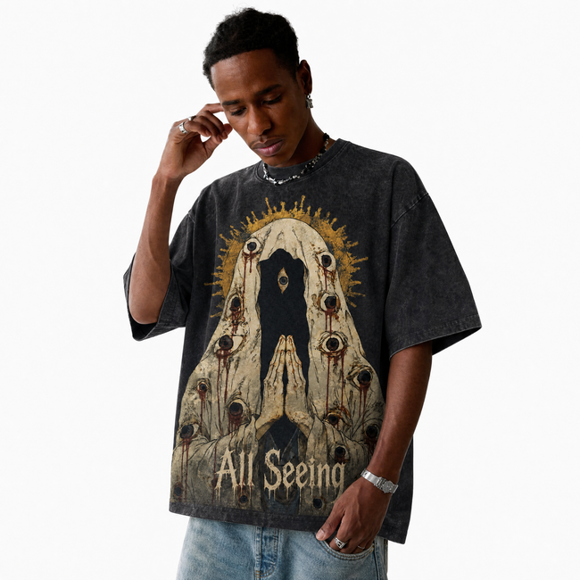 Lawless Row “All Seeing” Vintage Washed Oversized Tee Main Image
