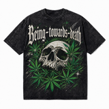 LAWLESSROW "Being Towards Death" Vintage Washed Black Oversized Tee