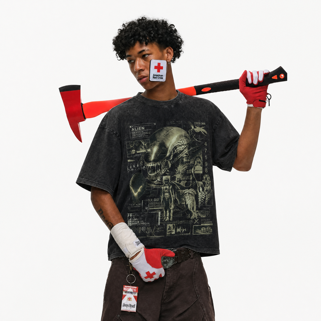 Lawless Row "Classified Encounter" Vintage Washed Oversized Tee