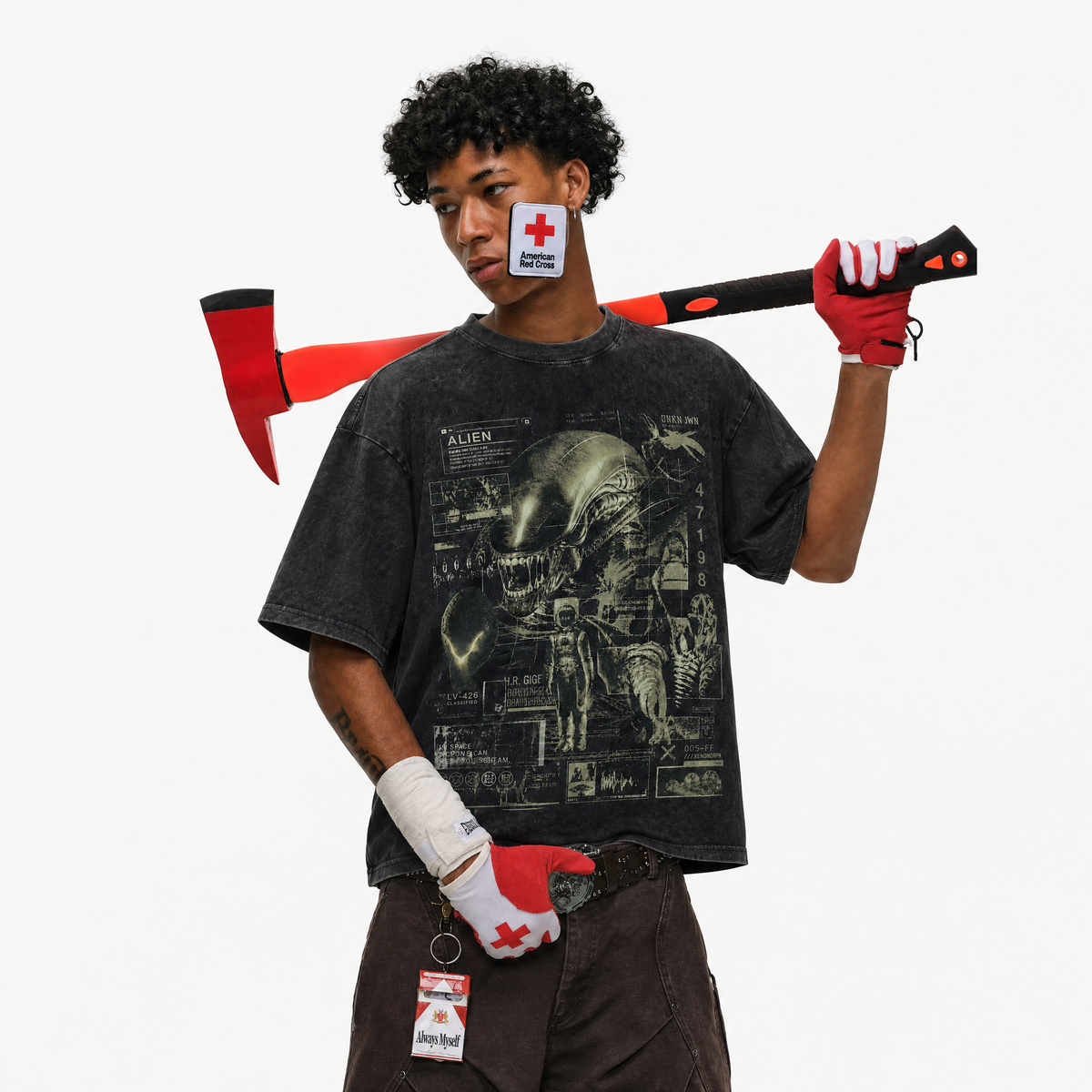 Lawless Row "Classified Encounter" Vintage Washed Oversized Tee