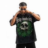 LAWLESSROW "Being Towards Death" Vintage Washed Black Oversized Tee