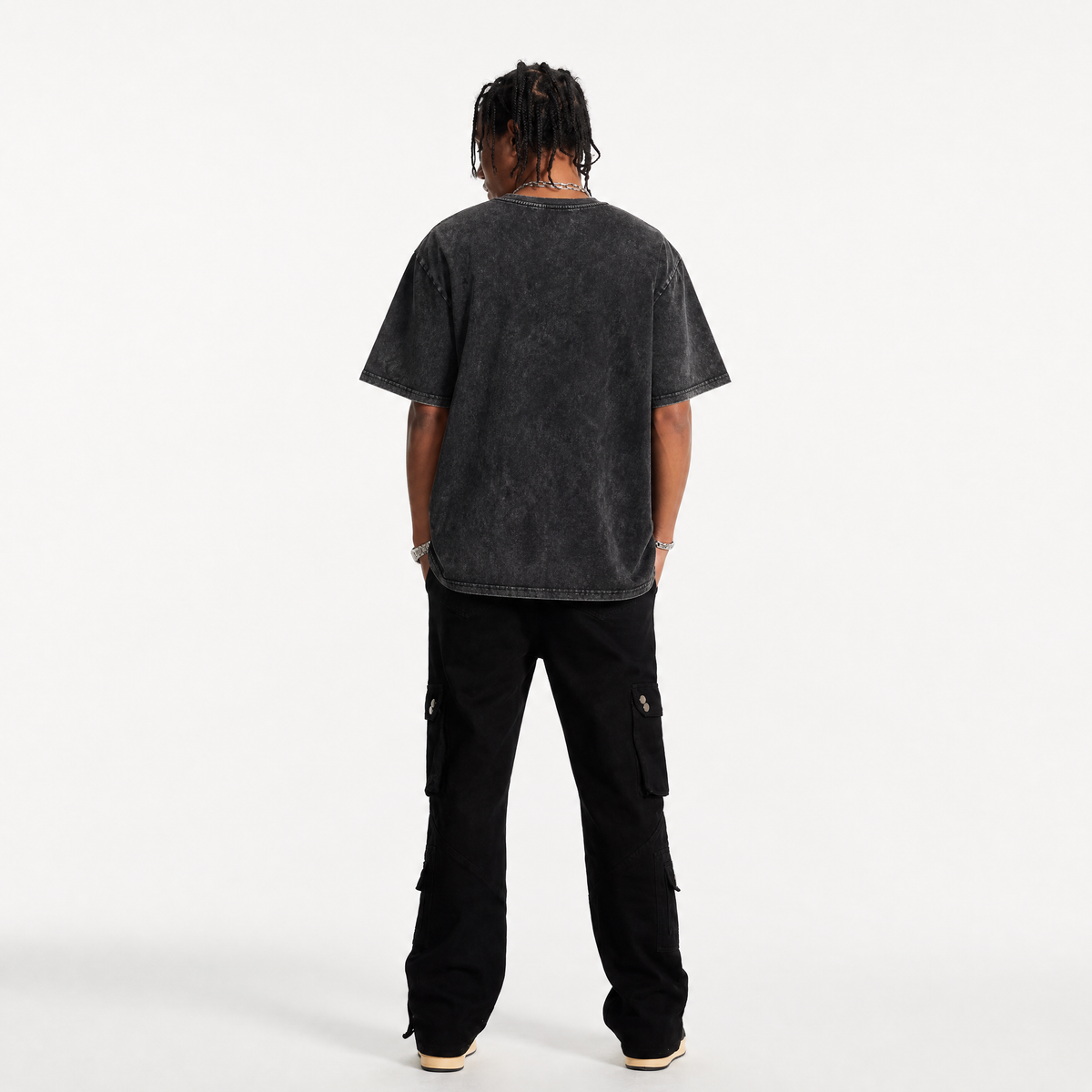 Lawless Row "Spray The Law" Vintage Black Oversized Graphic Tee