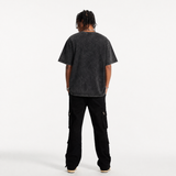Lawless Row "Spray The Law" Vintage Black Oversized Graphic Tee