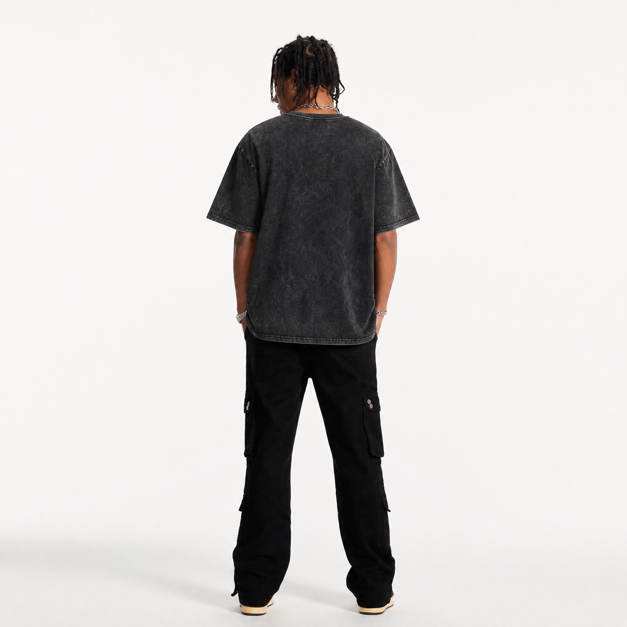 Lawless Row "Spray The Law" Vintage Black Oversized Graphic Tee