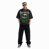 LAWLESSROW "Being Towards Death" Vintage Washed Black Oversized Tee