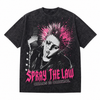 Lawless Row "Spray The Law" Vintage Black Oversized Graphic Tee