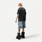 LAWLESSROW "Unchained Defiance" Heavyweight Washed Black Graphic Tee