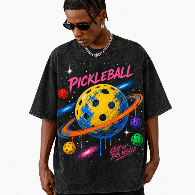 LAWLESSROW "Dripping Orbit" Vintage Washed Heavyweight Graphic Tee Main Image