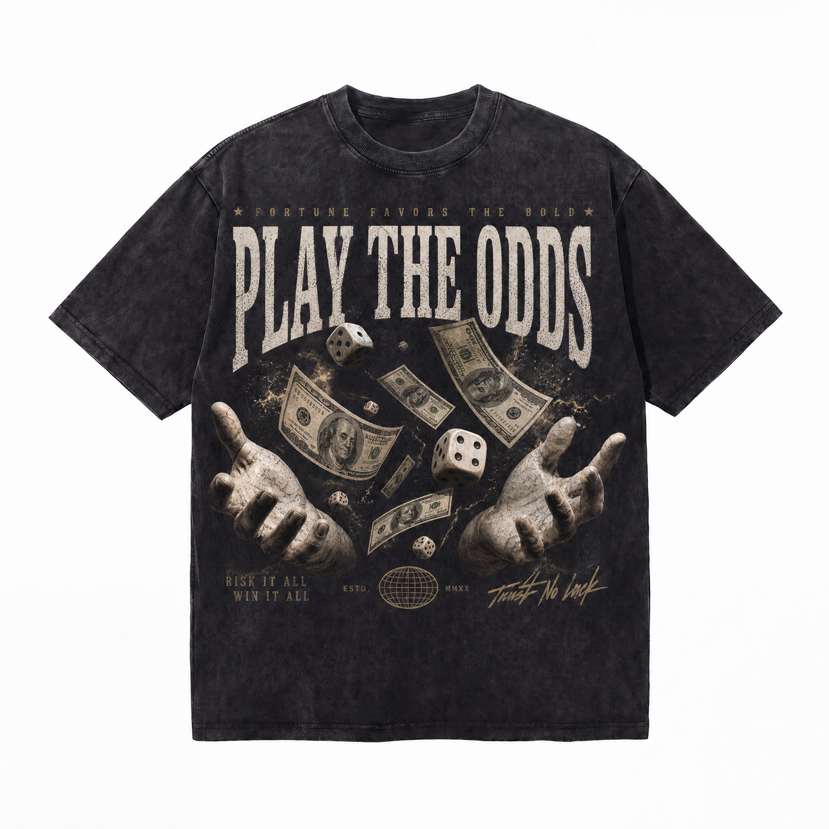 LAWLESSROW "Play The Odds" Heavyweight Vintage Washed Graphic Tee