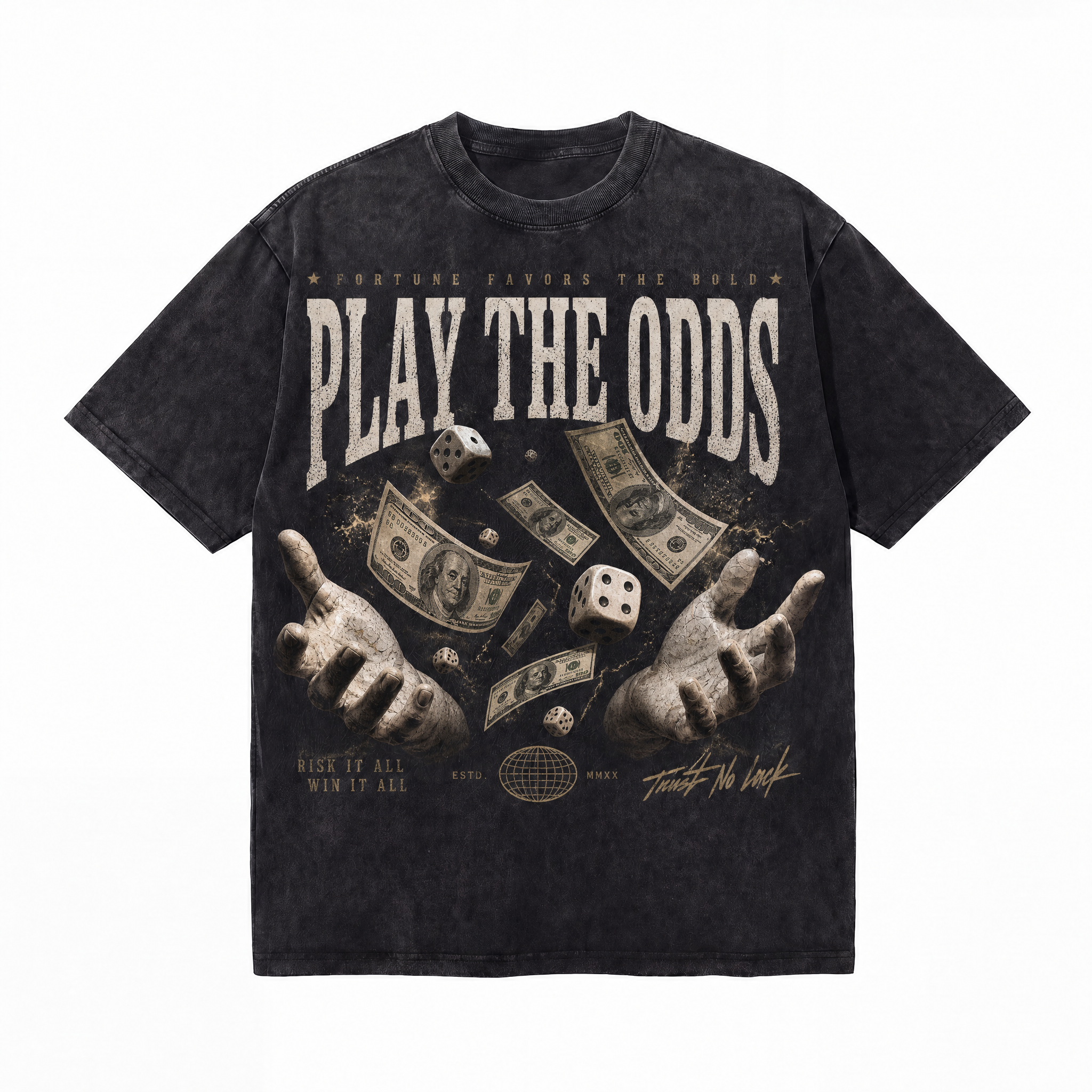 LAWLESSROW "Play The Odds" Heavyweight Vintage Washed Graphic Tee