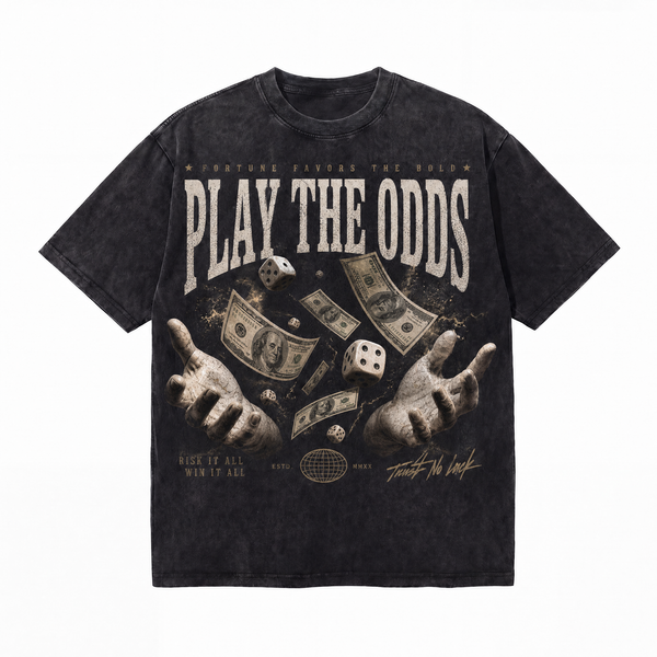 LAWLESSROW "Play The Odds" Heavyweight Vintage Washed Graphic Tee