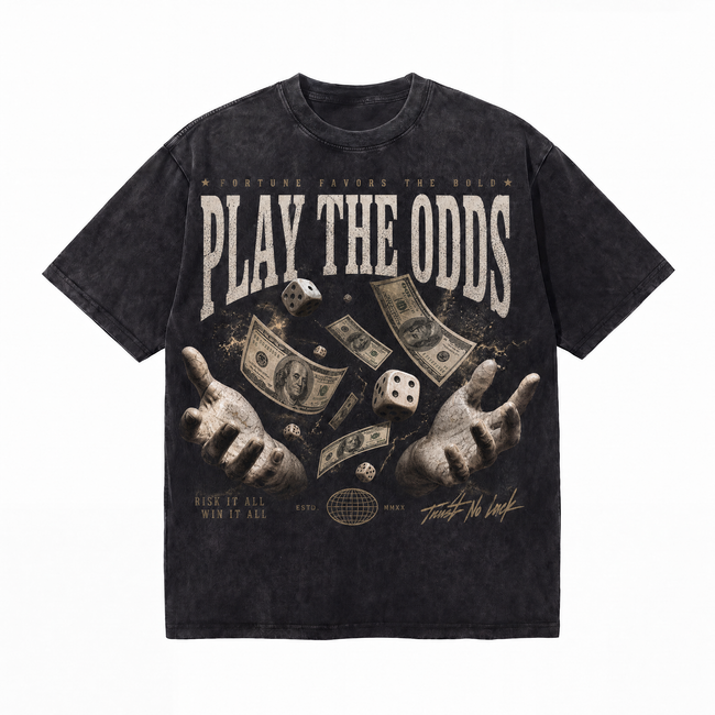LAWLESSROW "Play The Odds" Heavyweight Vintage Washed Graphic Tee Hover Image