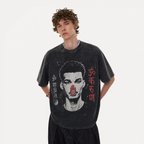 LAWLESSROW "Zen Hustle" Heavyweight Washed Black Graphic Tee
